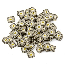 Светло-коричневый Бусины из полимерной глины , без отверстия , хлеб, загар, 4.5~6.5x4.5~6.5x0.5 мм, Около 25000 шт / 500 г