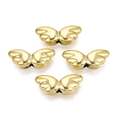 Golden Plated UV Plating Acrylic Beads, Wing, Golden Plated, 9x22x6.5mm, Hole: 2mm