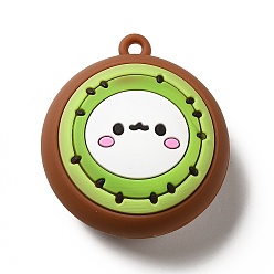 Седло Коричневый Подвески из пвх с фруктовой тематикой, киви, седло коричневый, 44x39.5x19.5 мм, отверстие : 3 мм