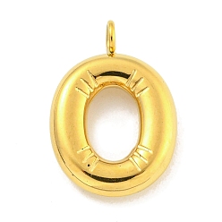 Letter O Ионное покрытие (ip) 304 подвески из нержавеющей стали, буквенное очарование, золотые, Письмо O, 17x11.5x3 мм, отверстие : 2 мм