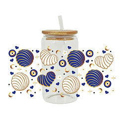 Сердце УФ-переносная наклейка для стеклянной чашки, декоративные наклейки на стаканы, сердце, 110x230 мм