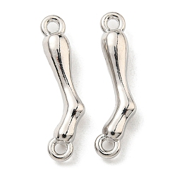 Platinum Rack Plating Alloy Connector Charms, Skeleton Links, Long-Lasting Plated, Lead Free & Cadmium Free, Platinum, 25x6.5x4.5mm, Hole: 1.6mm