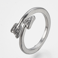 Metallgrau Einstellbare Ringe, Legierung Fingerringe, arrow, Metallgrau, Größe 8, 18.5 mm