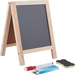 Black Folding Wooden Easel Sketchpad Settings, Kids Learning Education Toys, Square, Black, 30x19x2.6cm