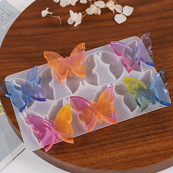 Бабочка Силиконовые формы для подвесок с силуэтами своими руками, изготовление украшений, формы для литья смолы, для уф-смолы, изготовление ювелирных изделий из эпоксидной смолы, бабочка, 80x132x6.5 мм, отверстие : 2 мм, внутренний диаметр: 35.5x41 мм