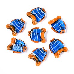 Королевский синий Бусины лэмпворк , клоун, королевский синий, 20~21.5x17~18x8.5~9 мм, отверстие : 0.8~1 мм