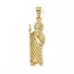 Золотой Вакуумное покрытие pvd 304 подвески из нержавеющей стали, святое очарование, золотые, 44x13.5x6 мм, отверстие : 9x5 мм