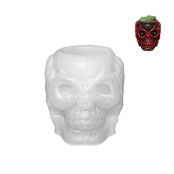 White Halloween Skull DIY Silicone Candle Molds, for Candle Making, White, 8x7.9cm, Inner Diameter: 9cm