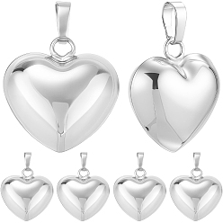 Посеребрённый 10шт. экологически чистые подвески из латуни с покрытием, сердце прелести, долговечный, без свинца и без кадмия, 925 серебро покрытием, 21.5x20x10.5 мм, отверстие : 4.5x3.5 мм