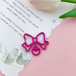 Фуксиновый Поворотный брелок из окрашенного сплава с бантиком и застежкой для ключей, брелок для ключей, красно-фиолетовые, 39x33 мм