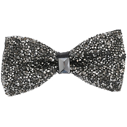 Черный Алмаз 1полиэстер с галстуками-бабочками из страз для жениха, регулируемые галстуки-бабочки, бантом, черный алмаз, 540 мм