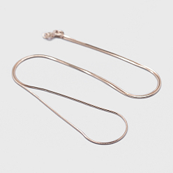 Rose Gold 925 Sterling Silver Chain Necklaces, with Spring Ring Clasps, with 925 Stamp, Rose Gold, 18 inch(45cm)