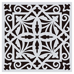 Белый Цветочный узор экологически чистый ПЭТ пластик полый рисунок силуэт трафарет, трафареты для рисования граффити своими руками, квадратный, белые, 15x15 см