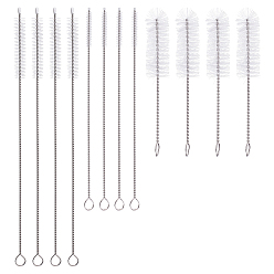 Нержавеющая Сталь Цвет 30 шт. 3 стили нейлоновая щетка для чистки, с 304 вывод из нержавеющей стали, цвет нержавеющей стали, 120~230x5~20 мм, 10 шт / стиль