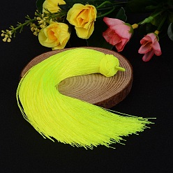 Зелено-Желтый Красивый дизайн украшения нейлон кисточкой кулон, зеленый желтый, 160x18 мм, отверстие : 4 мм
