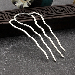Серебро Вилки железа волос, аксессуары для волос викингов для женщин, серебряные, 87x49 мм