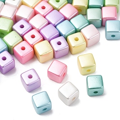 (52) Непрозрачная лаванда Непрозрачные бусины из абс-пластика, имитации жемчуга, кубические, разноцветные, 8.5x9x9 мм, отверстие : 2 мм, Около 746 шт / 500 г