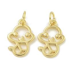 Змея Стойки обшивки латунные подвески, с прыжковых колец, долговечный, без свинца и без кадмия, зодиакальный шарм, змея, 14.8x10.5x1.5 мм, отверстие : 3.5 мм