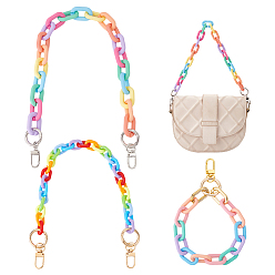 Разноцветный 2 шт. непрозрачные акриловые ручки для сумок, окрашенные распылением, с ремешками из поликарбоната, красочный, 1 см