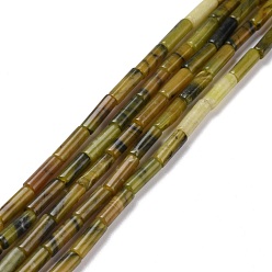 Chinese Jade Natürliche chinesische Südjadeperlenstränge, Kolumne, 13x4 mm, Bohrung: 1.4 mm, ca. 28 Stk. / Strang, 15.20'' (38.6~39.1 cm)