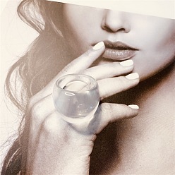 Прозрачный Кольца из смолы для женщин, прозрачные, внутренний диаметр: 17 мм