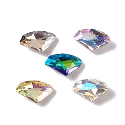 Mixed Color K9 Glass Rhinestone Cabochons, Pointed Back & Back Plated, Triangle, Mixed Color, 9x14x4mm