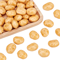Light Khaki Mini Foam Imitation Potatoes, Artificial Vegetable, for Dollhouse Accessories Pretending Prop Decorations, Light Khaki, 32~33x23~25x18~19mm, 20pcs/bag