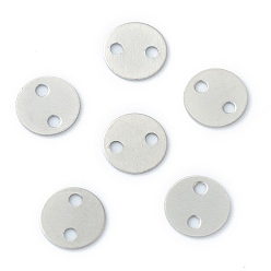 Stainless Steel Color Non-Tarnish 304 Stainless Steel Links Connectors, Flat Round, Stainless Steel Color, 6x0.3mm, Hole: 1mm