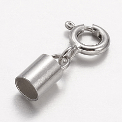 Platinum Anti-Tarnish Rhodium Plated 925 Sterling Silver Spring Ring Clasps, Platinum, 15mm