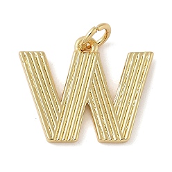 Letter W Латунные подвески, с целью перехода в кольце, письмо амулеты, стойки покрытие, долговечный, без кадмия и без свинца, реальный 18 k позолоченный, Буква W, 15x18.5x1.5 мм, отверстие : 3.5 мм