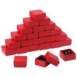 (123L) Белый крем непрозрачный блеск Картонные коробки для хранения ювелирных изделий с ромбовидной текстурой, с губкой внутри, квадратный, серьги кольца ожерелья браслеты подарки упаковка, огнеупорный кирпич, 5.2x5.5x3 см