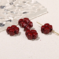Клевер Ручной киноварь шарики, красные, клевер, 11x11x5 мм