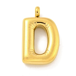 Letter D Ионное покрытие (ip) 304 подвески из нержавеющей стали, буквенное очарование, золотые, Буква D, 26x16x5.5 мм, отверстие : 3 мм
