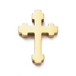 Золотой 304 подвески из нержавеющей стали, крестик, ионное покрытие (ip), золотые, 28.5x20.5x4 мм, отверстие : 3 мм