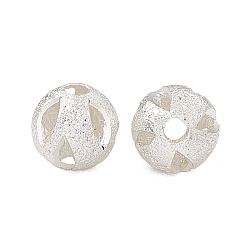 Серебро Стойки обшивки латунные бусины, долговечный, полый, круглые, серебряные, 6x5.5 мм, отверстие : 1.6 мм