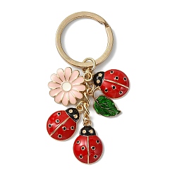 Золотой Сплав эмаль кейчиан, с брелоки железа, цветок божья коровка, золотые, 75 мм