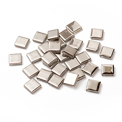 Silver Electroplate Glass Crystal Mosaic Tiles Cabochons, for Crafts Art, Smooth, Square, Silver, 15x15x4.2mm, about 92pcs/bag