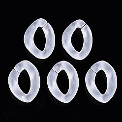 Clear Frosted Acrylic Linking Rings, Quick Link Connectors, for Curb Chains Making, Twist, Clear, 23x17x4mm, Inner Diameter: 6.5x8.5mm