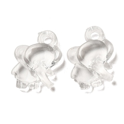 Clear Transparent Acrylic Pendants, Elephant Charms, Clear, 22x15x5mm, Hole: 2.5mm, about 641pcs/500g