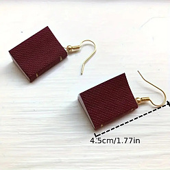 Кокосово-Коричневый Серьги-подвески из сплава с бумажной книгой, золотые, кокосового коричневый, 45 мм