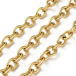 Настоящее золото 18K 304 из нержавеющей стали цепи Роло, несварные, с катушкой, ионное покрытие (ip), реальный 18 k позолоченный, 10x8x2 мм, около 32.81 футов (10 м) / рулон