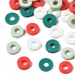 Couleur Mélangete Perles en fimo faits à la main, perles heishi, disque / plat rond, couleur mixte, 4x0.5~1.5mm, Trou: 1.5mm, environ66600 pcs / 1000 g