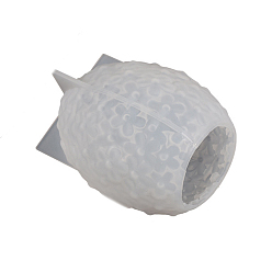 Белый DIY силиконовые формы для свечей с цветочным узором плюмерии, для изготовления ароматических свечей, белые, 6.8x8.1 см, Внутренний диаметр: 4.4 cm