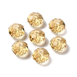 Светло-хаки K9 стеклянные имитации австрийских хрустальных бусин, граненые, рондель, светлый хаки, 8x5~5.5 мм, отверстие : 1.2~1.5 мм