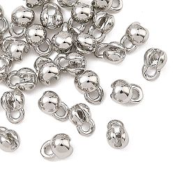 Platinum SHEGRACE Brass Bead Tips, Knot Covers, Round, Cadmium Free & Lead Free & Nickel Free, Platinum, 5.5x4x3.5mm, Hole: 1.2mm