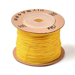 Yellow Nylon Chinese Knotting Cord, Braided Thread for Jewelry Making Macrame Craft, Yellow, 0.6mm, about 109.36 yards(100m)/roll