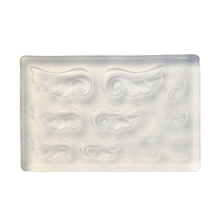 Wing Силиконовые формы для украшения ногтей своими руками, формы для литья смолы, для уф-смолы, изготовление изделий из эпоксидной смолы, прозрачные, крыло, 34.5x54x6.5 мм, внутренний диаметр: 7~18x3~8.5 мм