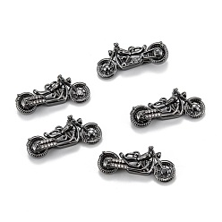 Bronze Pendentifs en laiton zircon cubique transparent, plaqué longue durée, moto, gris anthracite, 12x28x10mm, Trou: 3.5mm, anneau: 5x1 mm