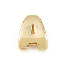 Letter A Латунные бусины, долговечный, стойки покрытие, без свинца и без кадмия, реальный 18 k позолоченный, буква a, 14x11x5 мм, отверстие : 11x3 мм