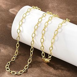 Настоящее золото 18K 3мм латунные текстурированные кабельные цепочки, долговечный, стойки покрытие, без свинца и без кадмия, реальный 18 k позолоченный, 17.56 дюйм (44.6 см)